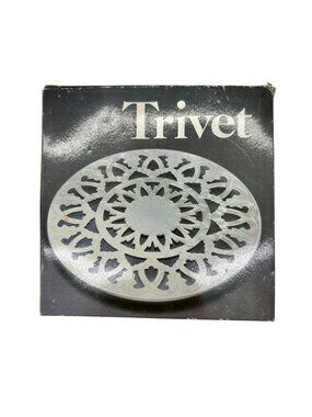 Leonard Silver Mfg Trivet 6 Inch Silverplated Glass Insulated NIB Elegant Design